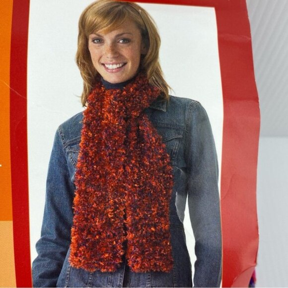 Bernat Cool Scarf Kit for Red Knit Scarf NEW - Picture 6 of 9